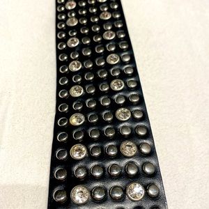 Vintage black belt dressy with black studs & bling